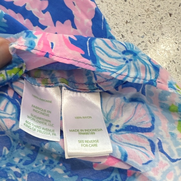 Lilly Pulitzer Blue and Pink Floral Blouse - Picture 6 of 6